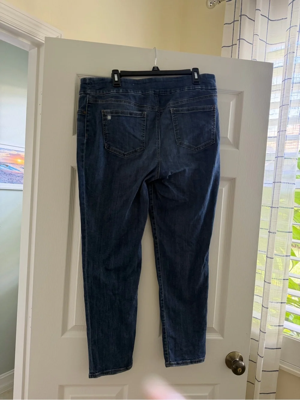 Chico's Dark Wash Distressed Jeggings